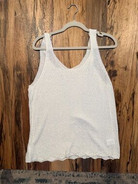 Women's White Knit Tank Top